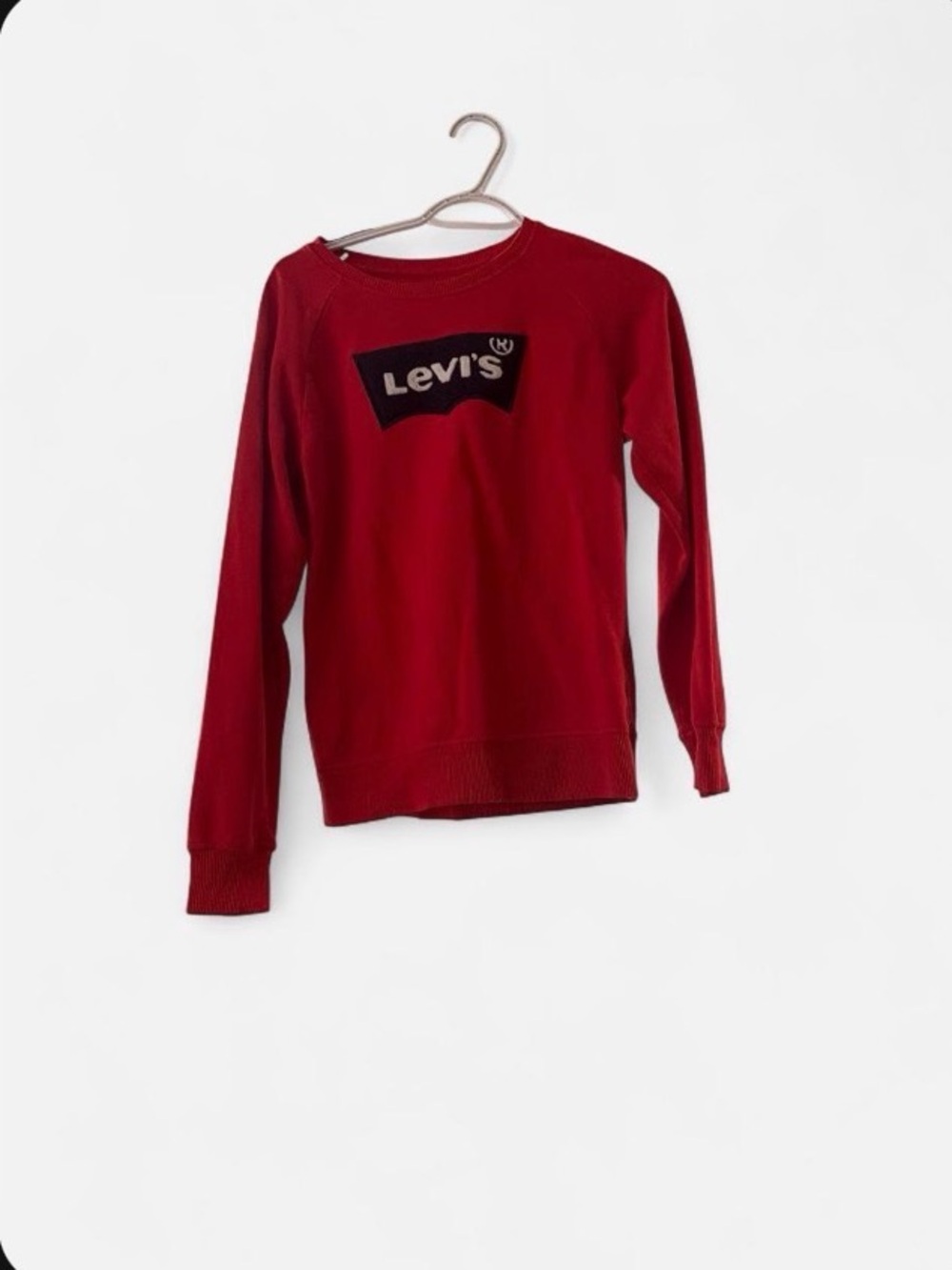 Levi's Deep Red Crewneck Sweatshirt with Logo Patch